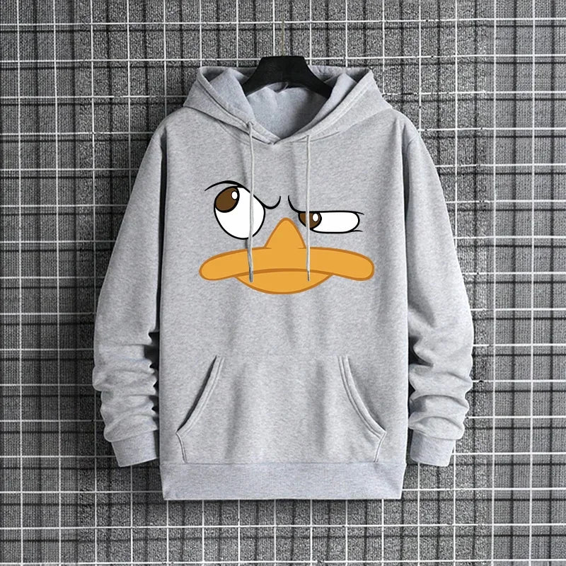 Funy Cartoon Duck Men Hoodies Male Trendy Casual Autumn Winter Style Hoody 2025 Streetwear Fashion Hip Hop Hooded Sweatshirt