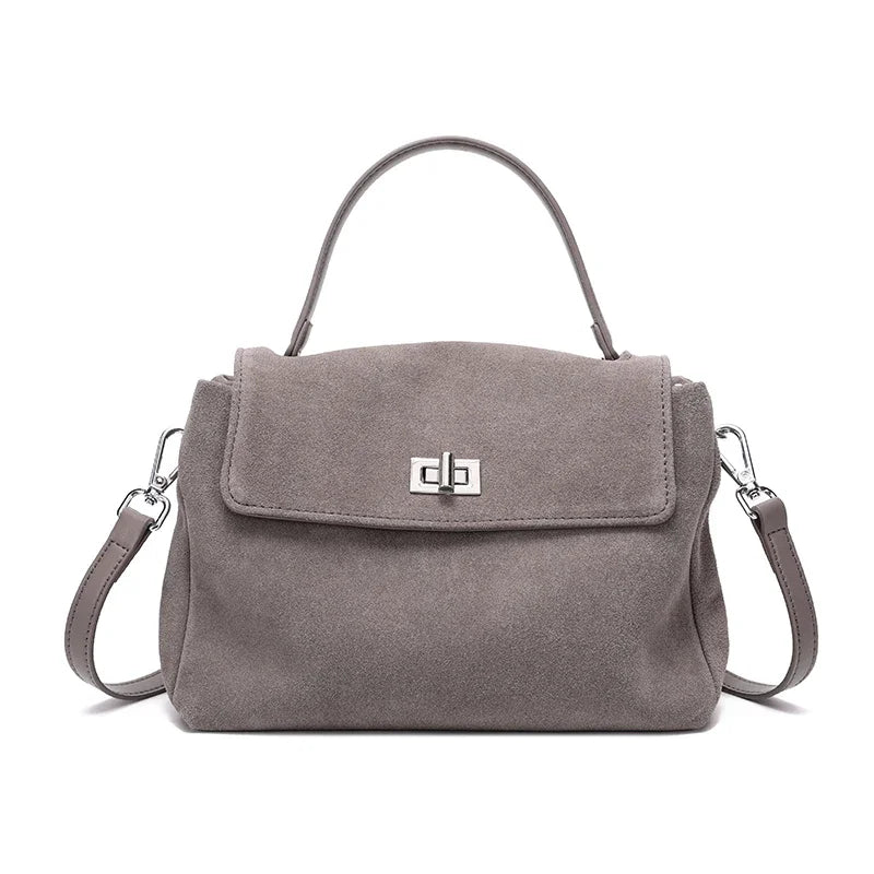 2026 NEW Autumn winter women's Natural Suede leather Crossbody Bag luxury designer Genuine Leather commuting messenger bag