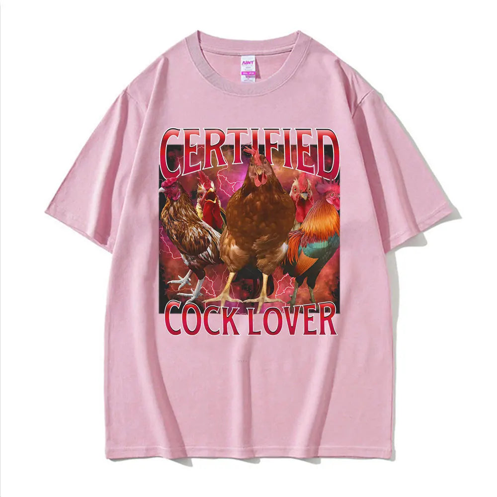 Funny Meme 90s Certified Cock Lover Merch T Shirts Men's Clothing Retro Humor T-shirt Unisex Oversized Loose 100% Cotton T Shirt