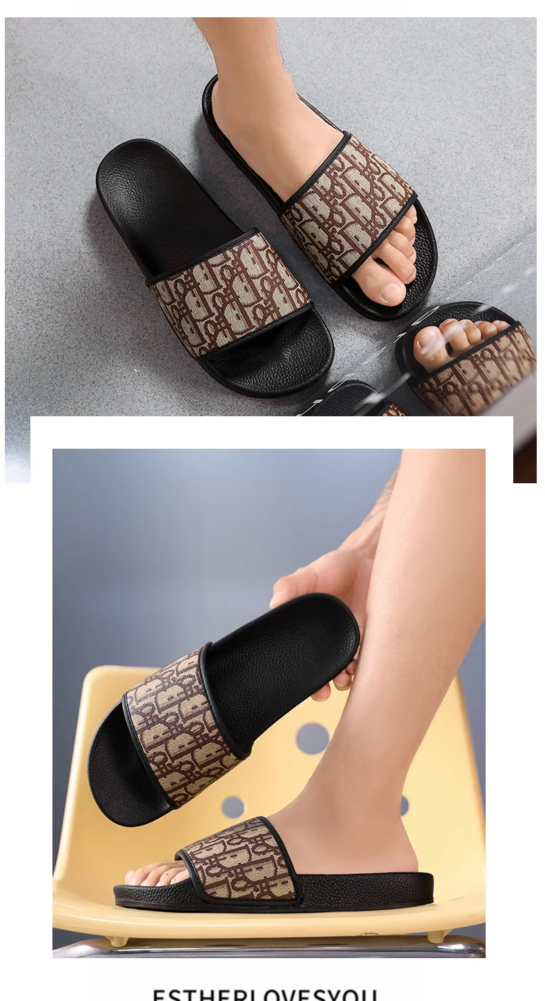 Outdoor Sandals Clogs Beach Slippers Summer Men Fashion Slippers Indoor Home Slides Bathroom Shoes Comfortable Soft Flip Flops