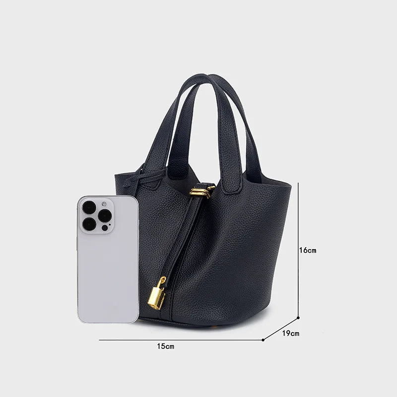 Classic Vegetable BasketpuWomen's Handbag Simple Bucket Bag Mother Bag Fashion Versatile Women's Bag Cross-border