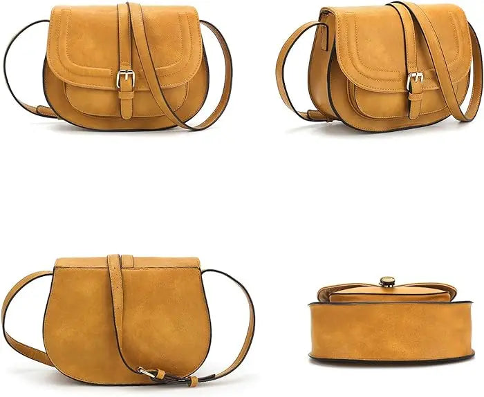 Crossbody Bags for Women Saddle Shoulder Purse and Boho Handbags with Strap Faux Leather CT20154E