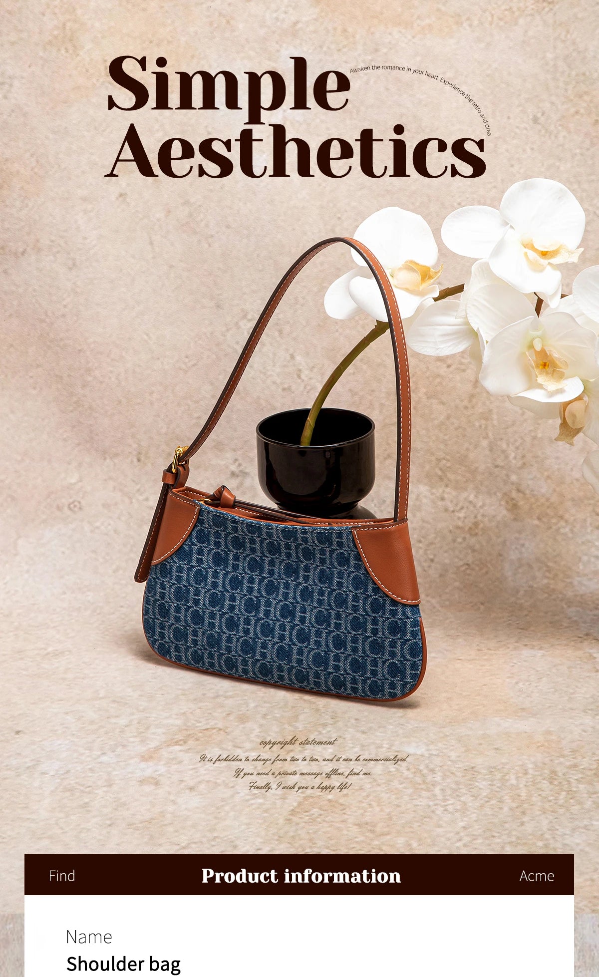 CHCH Women's Handbag 2025 Summer Cowboy Splicing Design Phone Bag Simple Commuter Underarm Bag Wallet