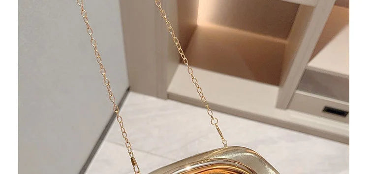 Gold Metal Closure Box Clutch Bag Women Evening Wedding Party Cute Purse Bag Handbag Dark Red Beige 2025 Spring New Fashion Ins