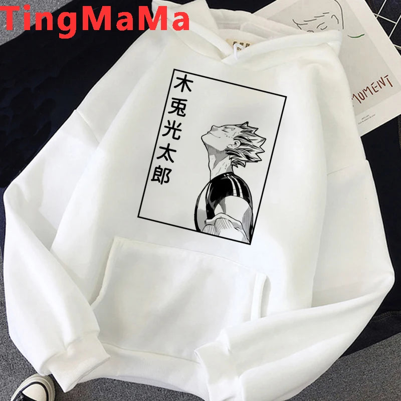 Oya Oya Oya Haikyuu Japanese Anime Hoodies Men Kawaii Cartoon Nekoma Graphic Streetwear Kuroo Volleyball Sweatshirts Male