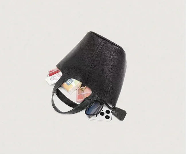 Classic Vegetable BasketpuWomen's Handbag Simple Bucket Bag Mother Bag Fashion Versatile Women's Bag Cross-border