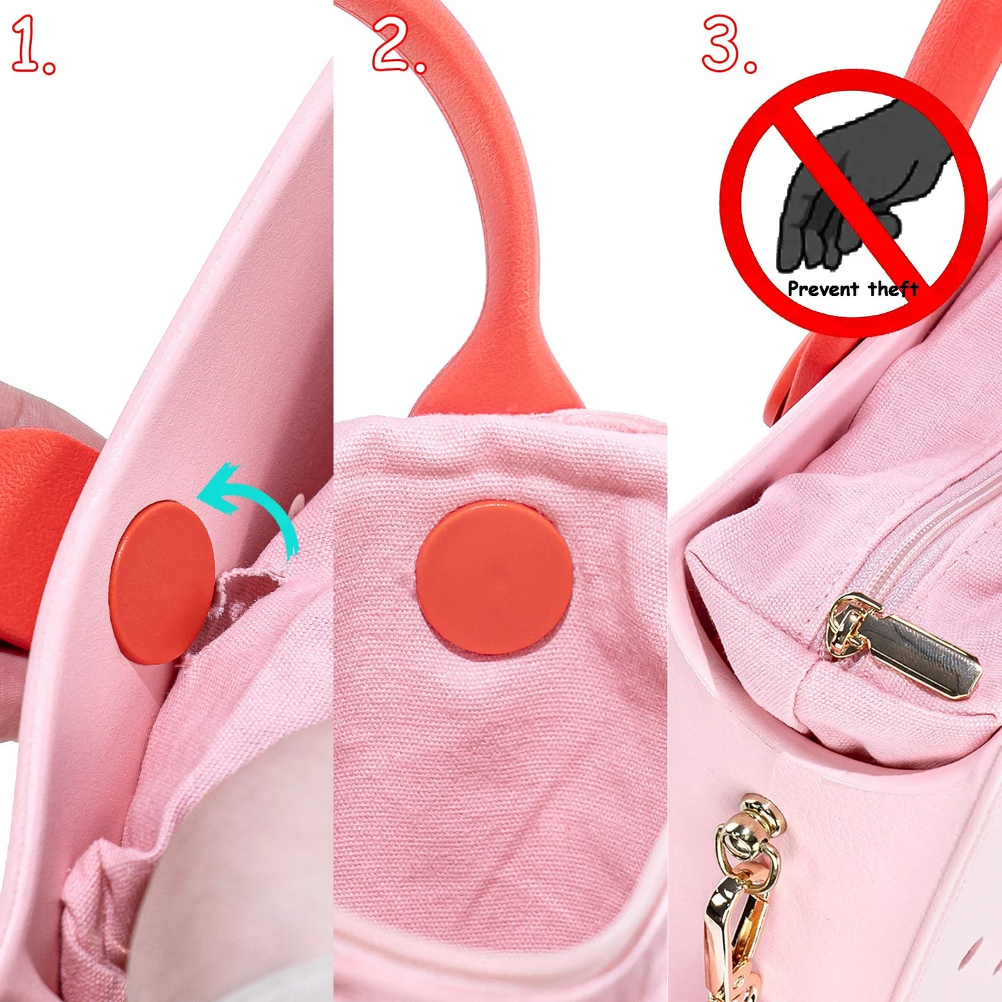 Beach Tote Travel Handbag Storage Fashion Storage EVA Large Leather Shoulder Bag for Women Casual Waterproof Bag Hole Fit Charms