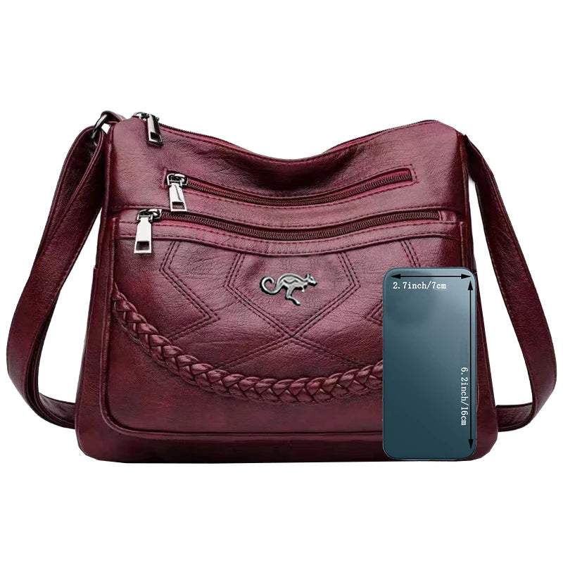 Neutral style shoulder bag for men and women. Mother bag with braided decoration. Suitable for traveling and outings.