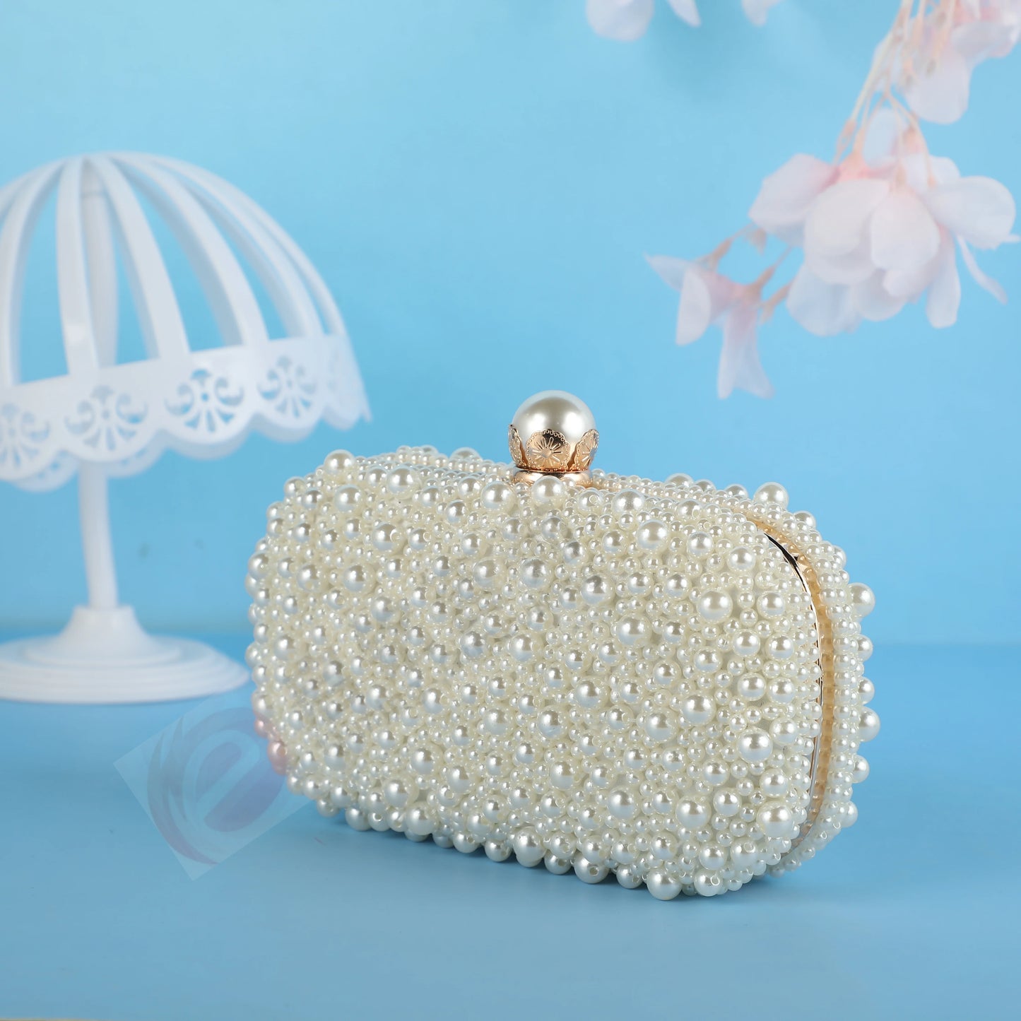 Luxury handmade wedding evening bag chain shoulder bag Full Beaded clutch bag Ladies Artificial Pearls Handbag for Wedding Party