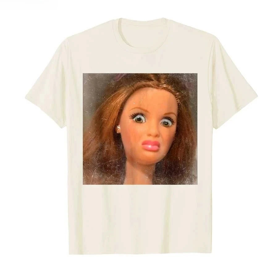 Funny Disgusting Doll Face Meme T-shirt For  Women T Shirts Short Sleeve Tops  Tee