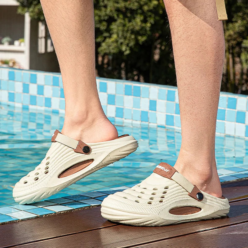 Summer Non Slip Platform Clogs Sandals Men Couple Soft Sole Breathable Beach Slippers Woman Comfortable Slin On Sport Slippers