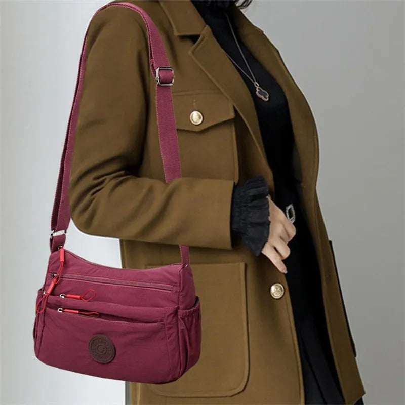 Multi-Layer Casual Crossbody Bag for Women, Solid Color Multi-Pocket, Versatile for Commuting, Travel, Shopping, Mother'S Gift