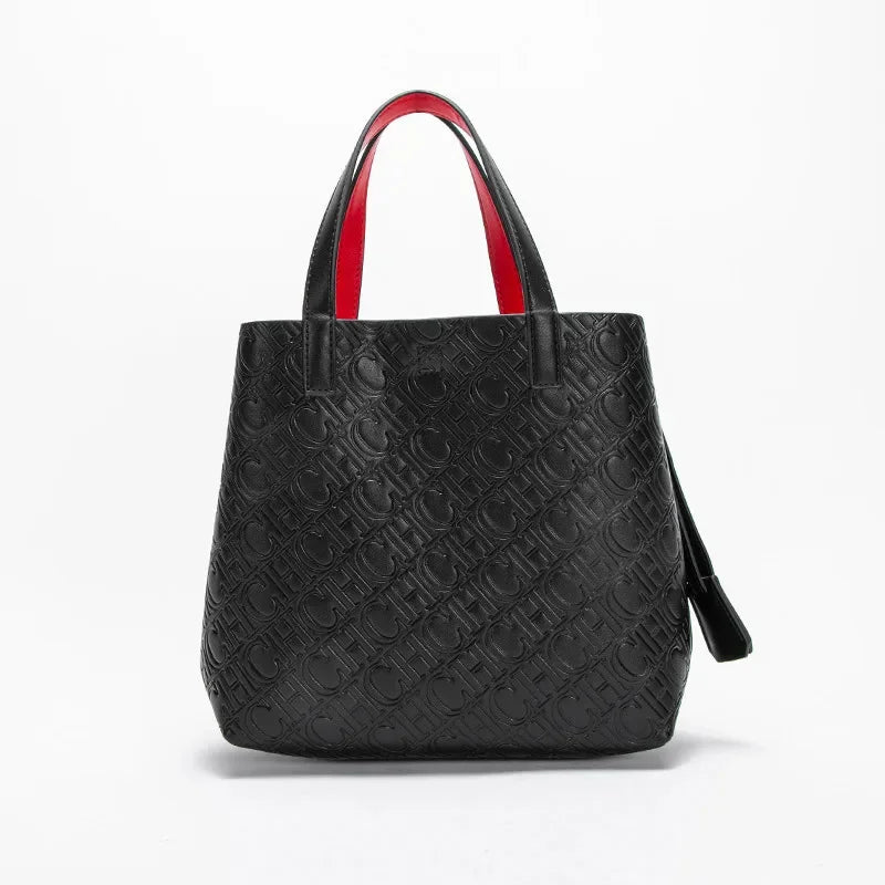 CH Fashion Brand Women's Handbag Large Capacity Casual Diagonal letter Silver Fox Is PU Leather Shoulder Bag