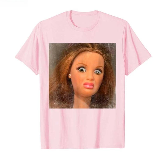 Funny Disgusting Doll Face Meme T-shirt For  Women T Shirts Short Sleeve Tops  Tee