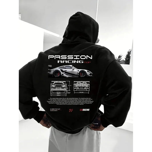 Men's casual hoodie alphabet print loose fit - Temu Bahrain streetwear 22ss men clothing hoodies hoodie men one piece haikyuu