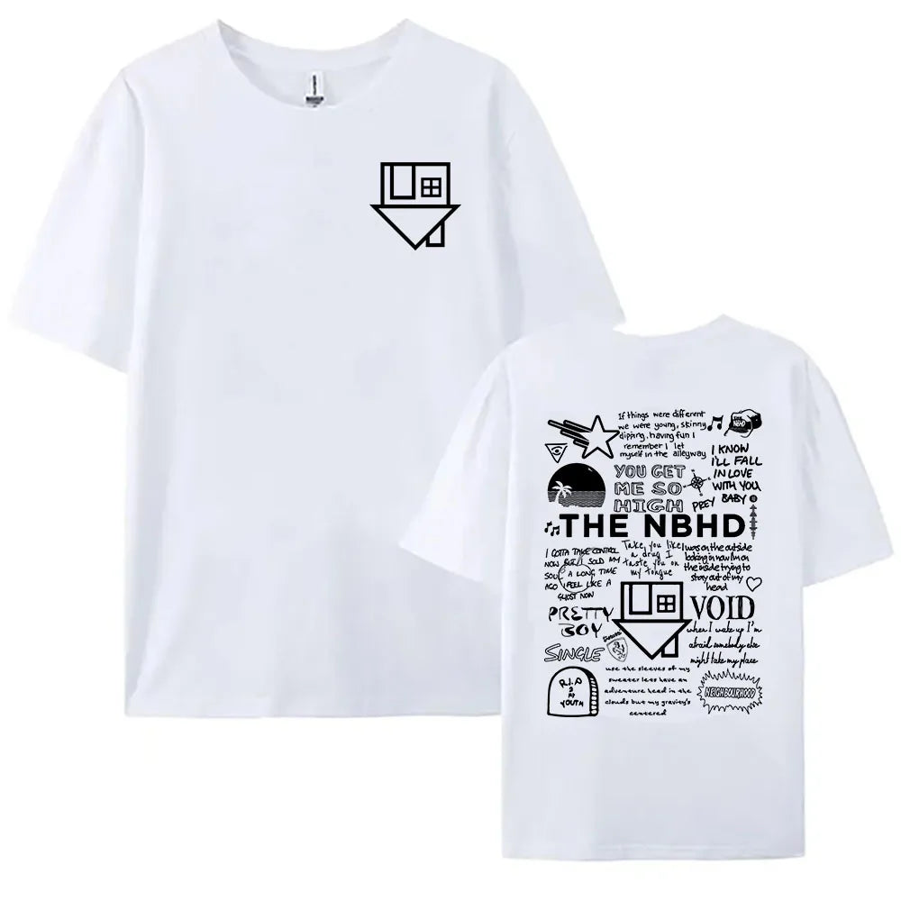 The  NBHD Band Printing T-shirt Cotton High Quality Women/Men Tshirts Ropa Mujer Street Y2K Casual Short Sleeve Tee-shirt Male