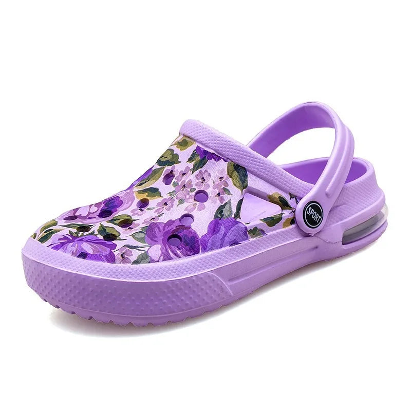 2006 Women's Ethnic Shoes Clogs Soft Sole Two-way Wear for Beach Mules and Pool Women Garden Slides Indoor Nursing Clogs Sandals