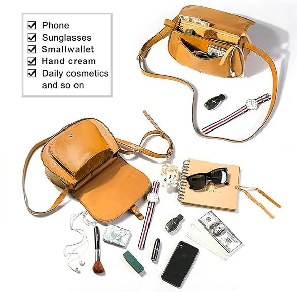 Crossbody Bags for Women Saddle Shoulder Purse and Boho Handbags with Strap Faux Leather CT20154E