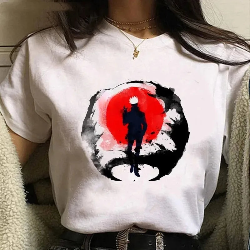 Goth Clothes Gojo Graphic Tshirt Anime Jujutsu Kaisen Funny Summer T-shirt for Women Japanese T Shirts Cartoon Woman Tshirts
