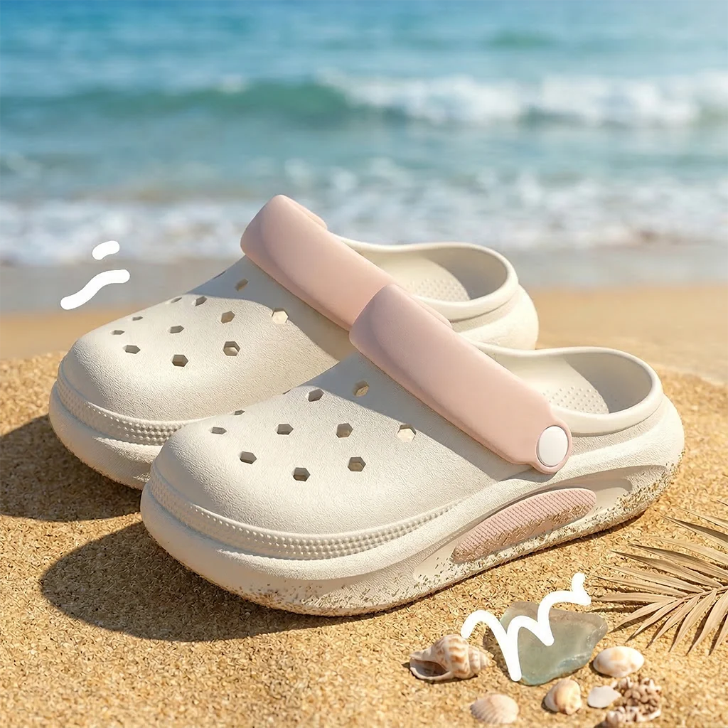 Summer Clogs Women Cute 3D Charms Garden Sandals Lightweight Soft EVA Beach Slippers Outdoor Non Slip Fashion Thick  Sole Shoes