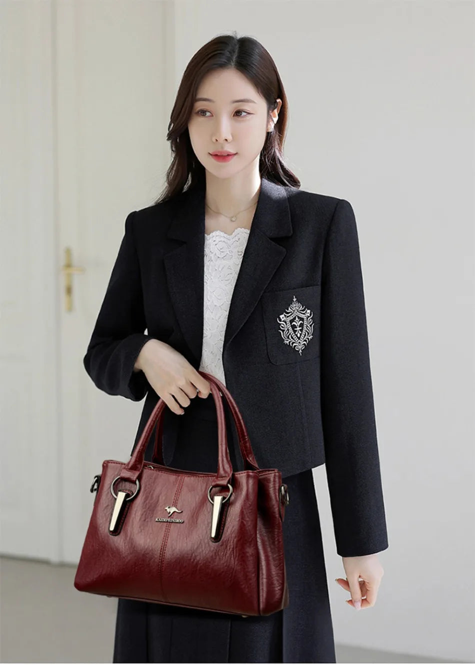 Genuine 3Layers High Quality Soft PU Leather Ladies Shoulder Crossbody Bags for Women  Luxury Handbags  Women  Designer A Main