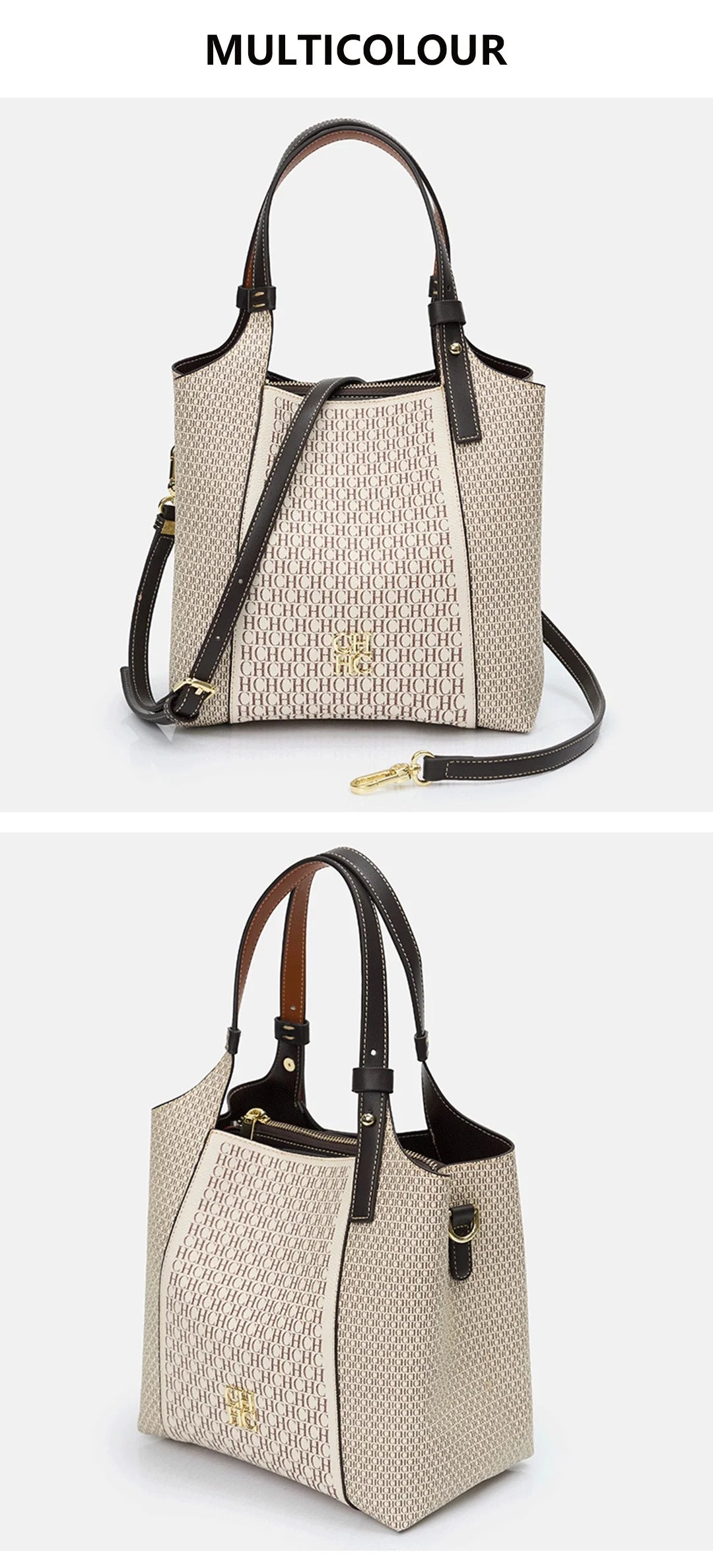 CH Fashion Letter Printed Design Women's Handbag High-end Light Luxury Vintage Brand Large Capacity New Women's Tote Bag