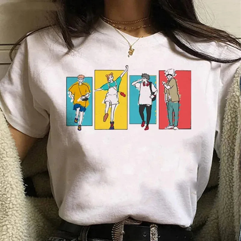 Goth Clothes Gojo Graphic Tshirt Anime Jujutsu Kaisen Funny Summer T-shirt for Women Japanese T Shirts Cartoon Woman Tshirts