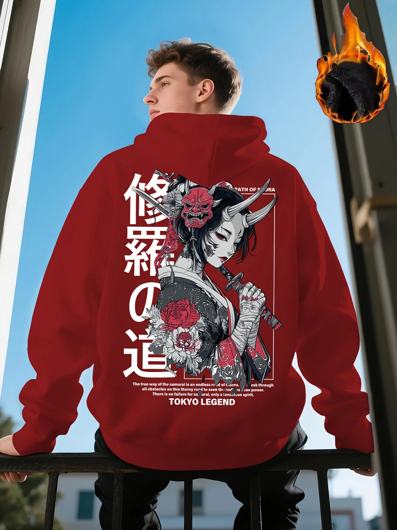 Japan Anime Beauty Samurai Street Sakura Men Women Pullover Hoodie Harajuku Y2K Casual Retro Autumn Winter Longsleeve Sweatshirt