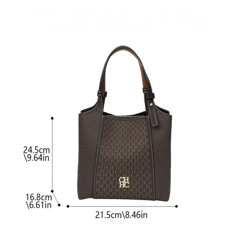 CH Fashion Letter Printed Design Women's Handbag High-end Light Luxury Vintage Brand Large Capacity New Women's Tote Bag