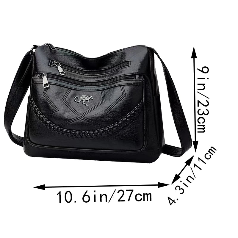 Neutral style shoulder bag for men and women. Mother bag with braided decoration. Suitable for traveling and outings.