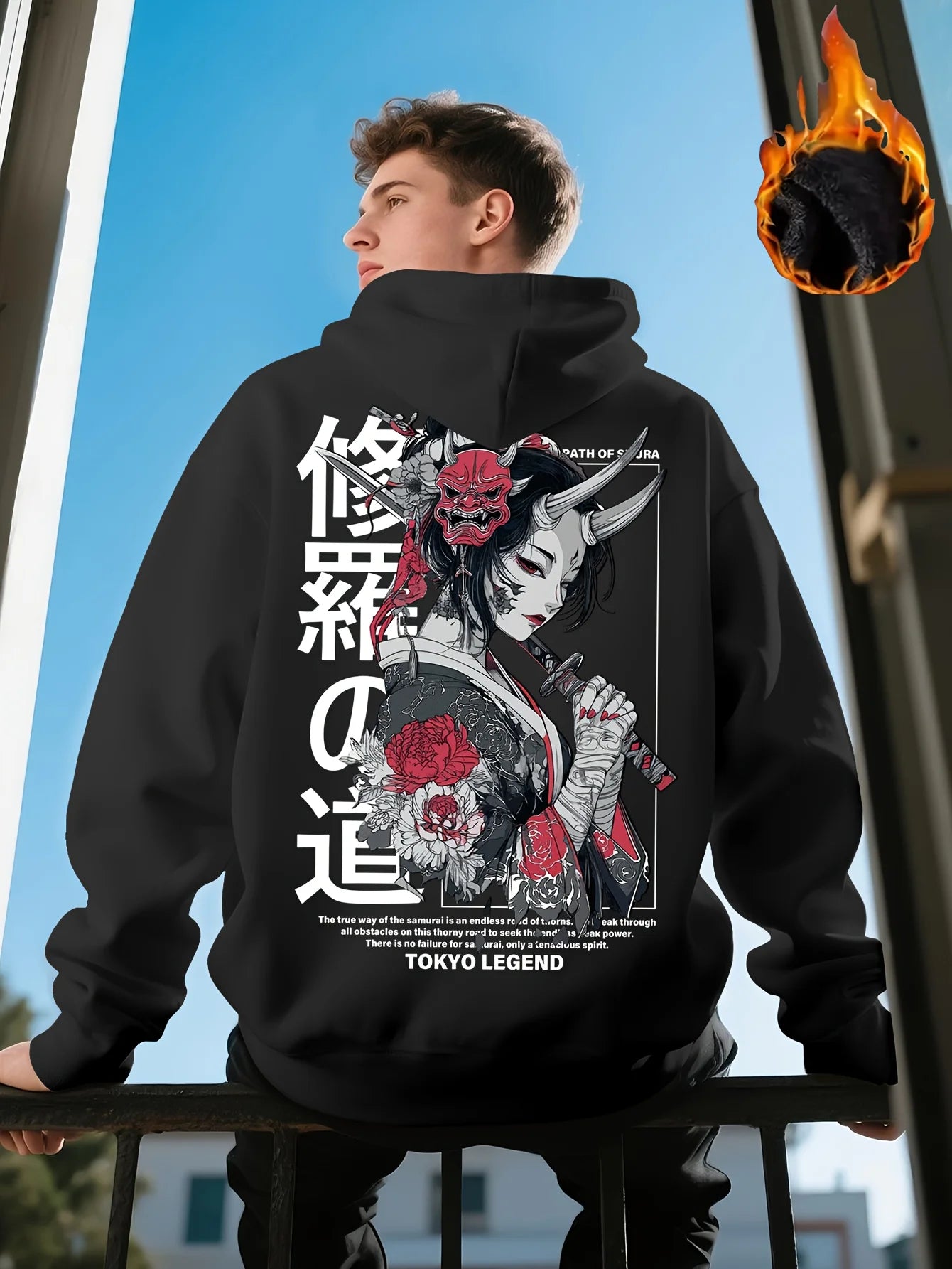 Japan Anime Beauty Samurai Street Sakura Men Women Pullover Hoodie Harajuku Y2K Casual Retro Autumn Winter Longsleeve Sweatshirt