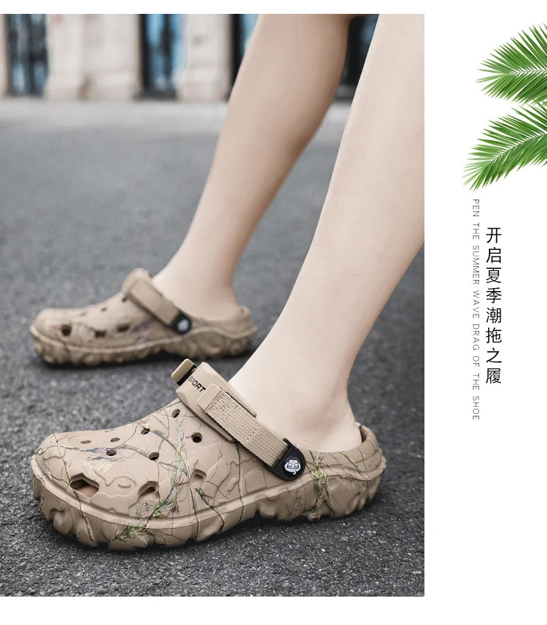Summer Men's Clogs Sandals Home Garden Shoes Comfortable Men Women Slippers Non-Slip Soft Bottom Flip Flop Sandals Big Size46 47