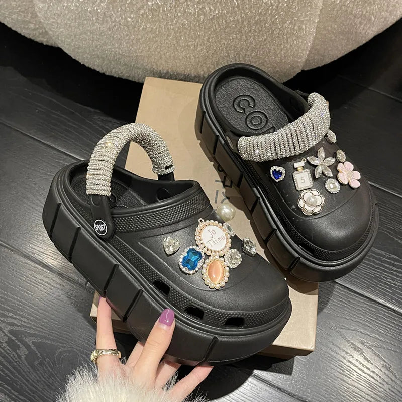 Summer Women Slippers Platform Clogs Outdoor Garden Shoes Female Pool Sandals Bathroom Flip Flops Mules Ladies Beach Slides