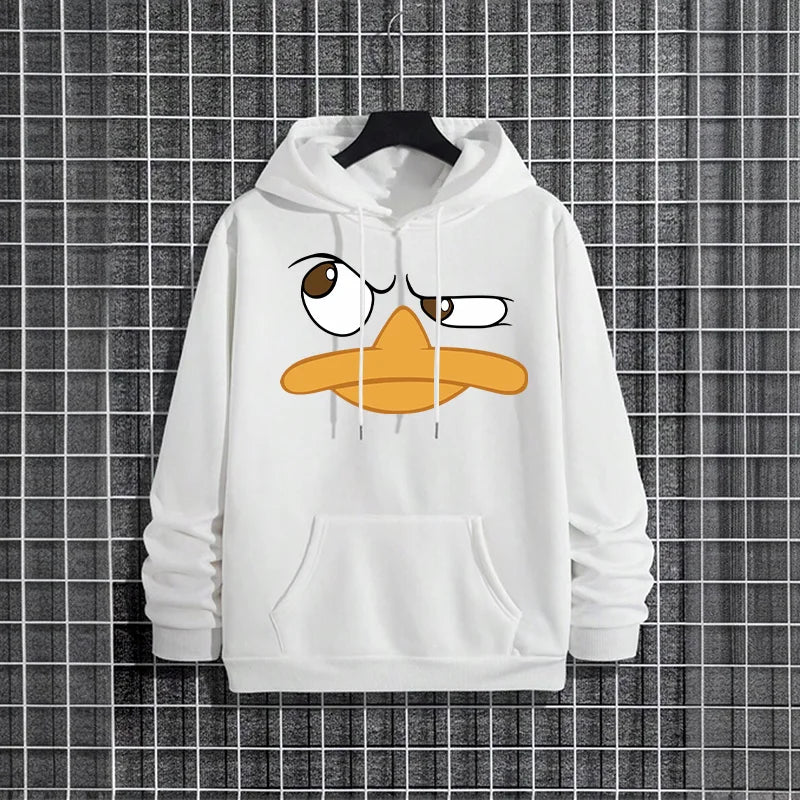 Funy Cartoon Duck Men Hoodies Male Trendy Casual Autumn Winter Style Hoody 2025 Streetwear Fashion Hip Hop Hooded Sweatshirt