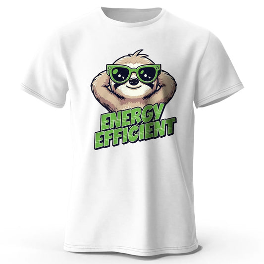 Men's Efficient Sloth Printed T-Shirt 100% Cotton Oversized Ironic Graphic Tees for Women Summer Tops Humor Streetwear