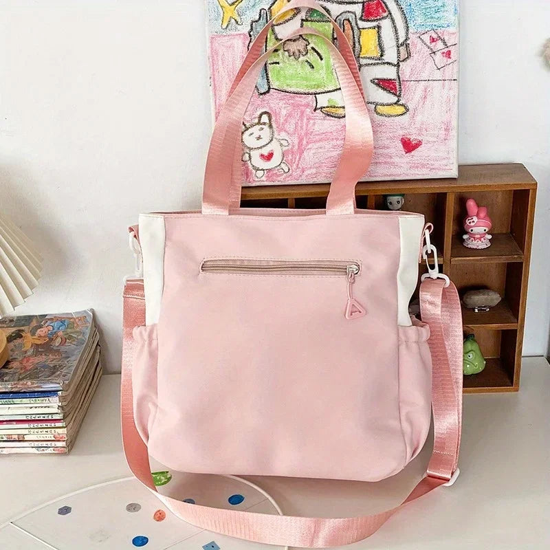 Chic Vintage-Inspired Canvas Tote Bag for Women - Waterproof, Adjustable Strap, Large Capacity Crossbody & Shoulder Handbag