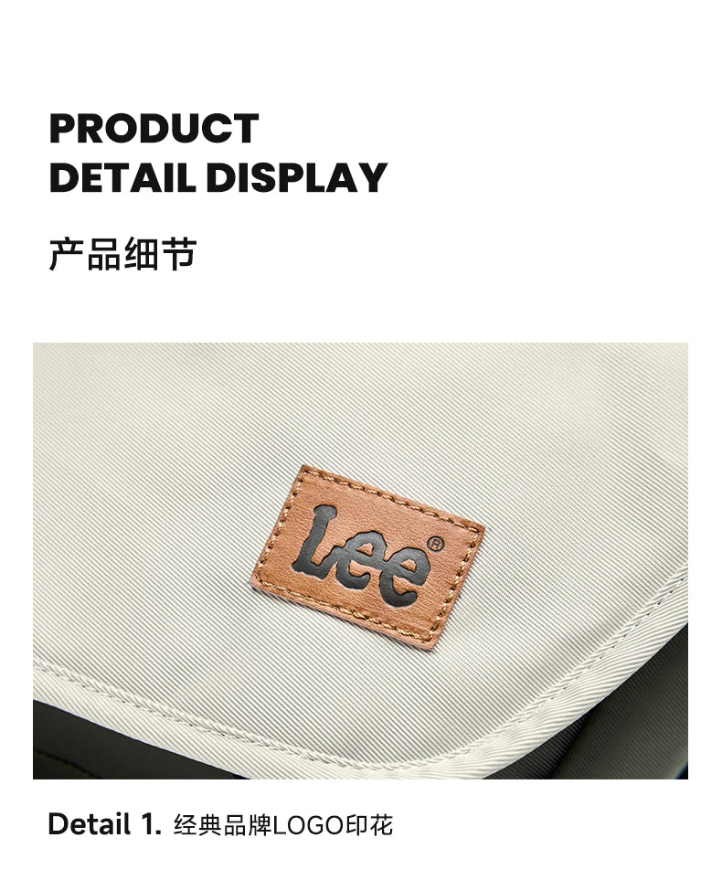 LEE Oxford Waterproof Women Shoulder Bag Vintage Messenger Bag Scratch-Resistant Casual Travel Crossbody Bag Ladies Daily Use