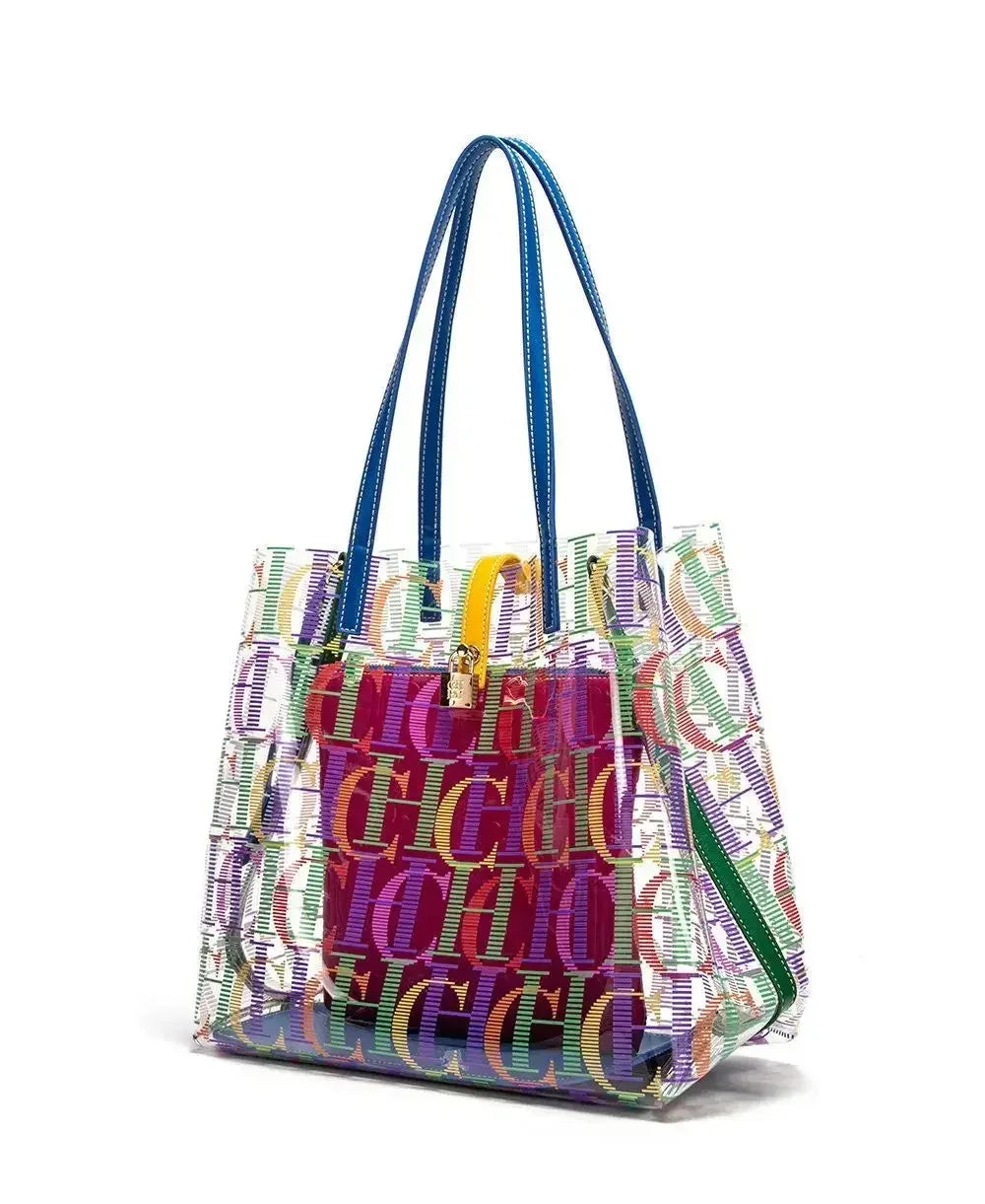 CH Travel Crossbody Bag Women's Large Capacity Clear Tote BagLuxury Brand Delicate Jelly Bag with Monogram Shopping Bag