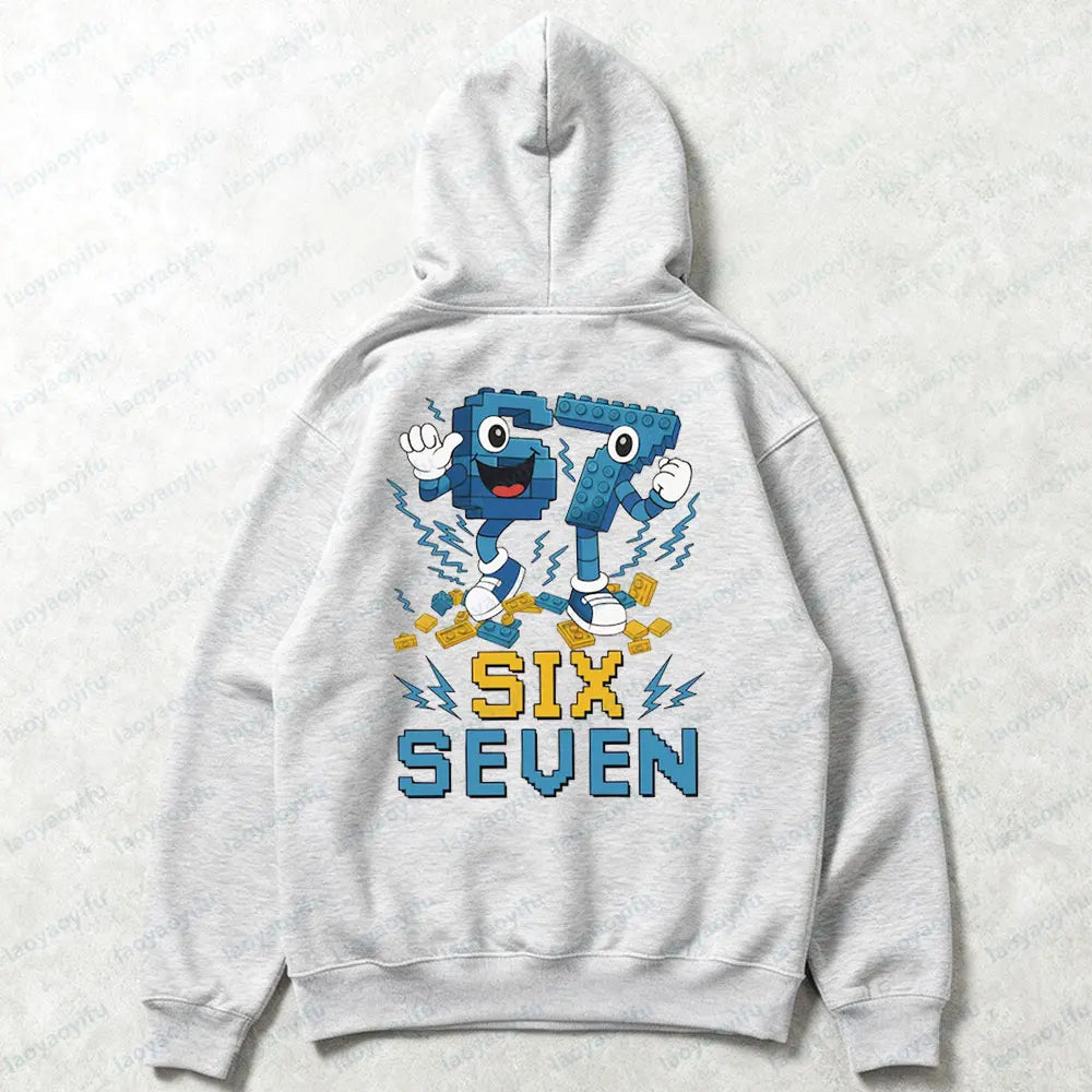 Steal A Brainrot 67 Meme Hoodies Funny Meme Unisex Sweatshirt Six and Seven Brainrot Tops Men Women Christmas Fashion Streetwear