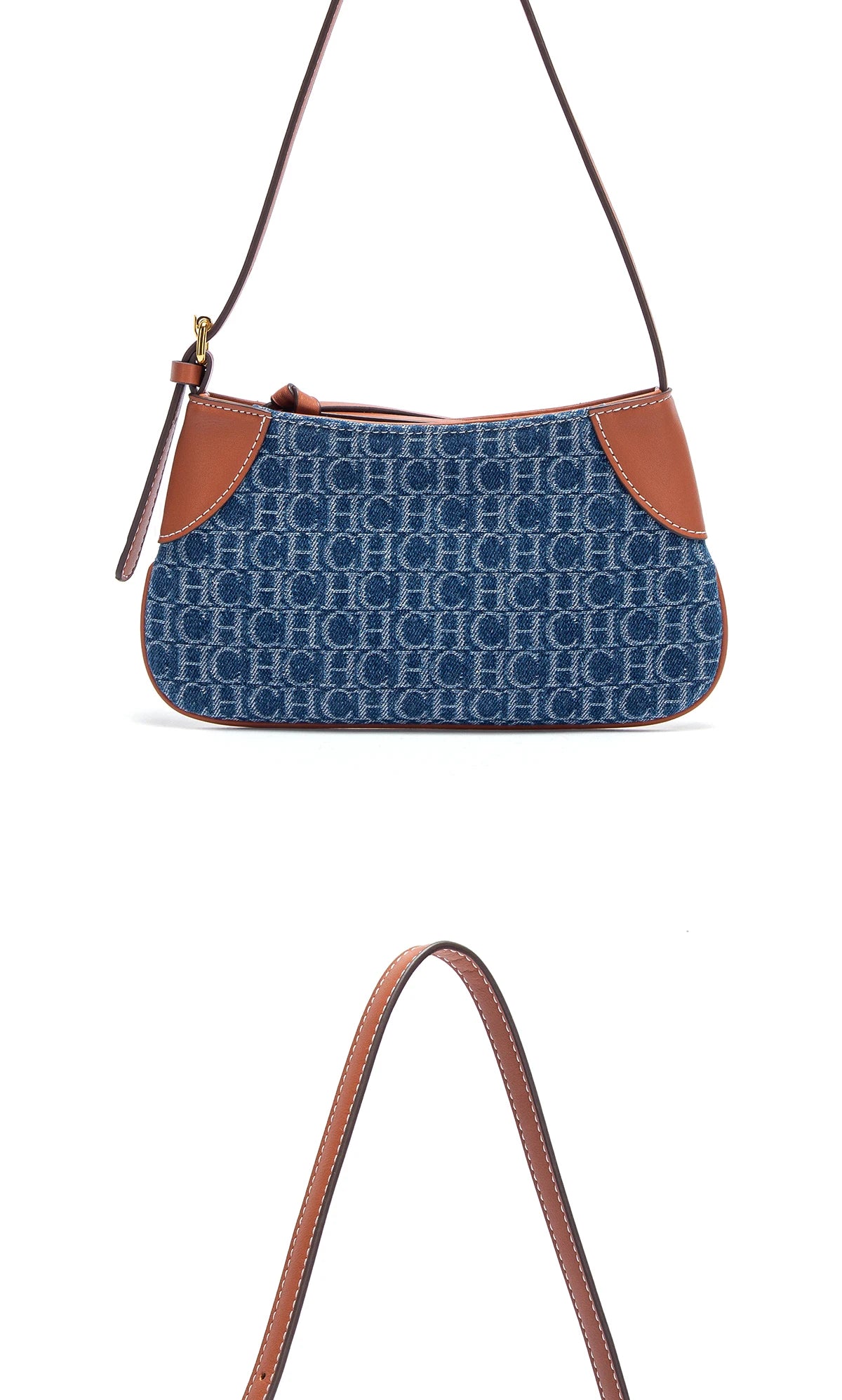 CHCH Women's Handbag 2025 Summer Cowboy Splicing Design Phone Bag Simple Commuter Underarm Bag Wallet
