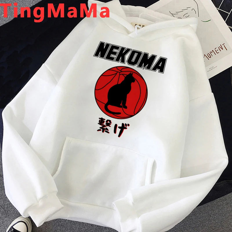 Oya Oya Oya Haikyuu Japanese Anime Hoodies Men Kawaii Cartoon Nekoma Graphic Streetwear Kuroo Volleyball Sweatshirts Male