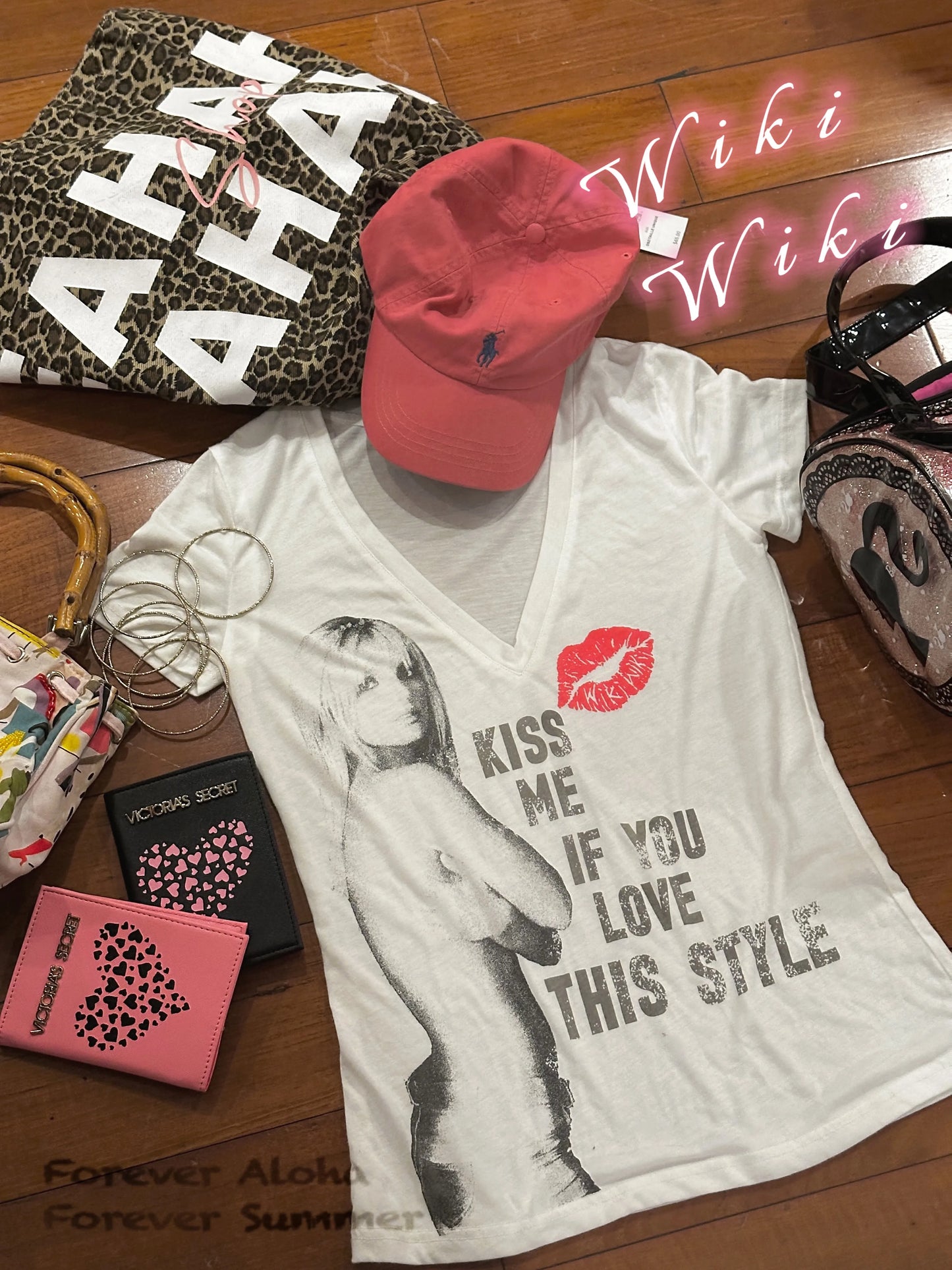 Karrcat Trashy Y2k Letter Print T-shirt Grunge Aesthetics Short Sleeve V-neck Tops Vintage 2000s Style Tee Shirt American Retro