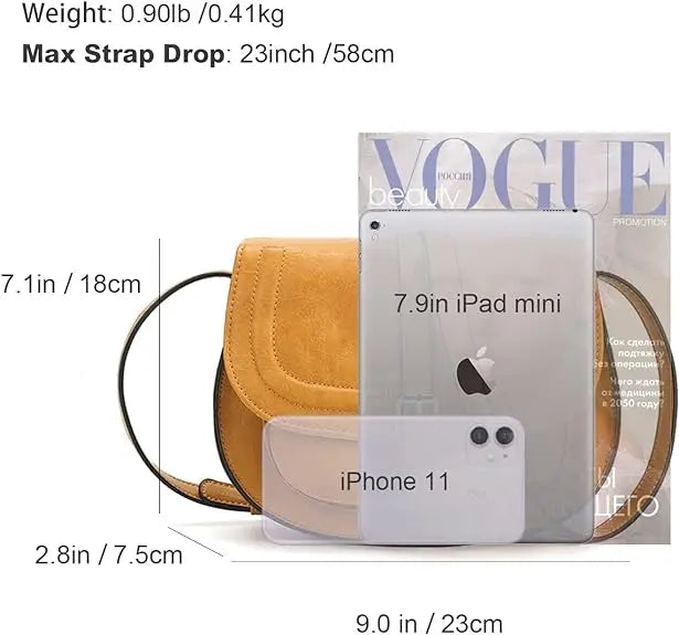 Crossbody Bags for Women Saddle Shoulder Purse and Boho Handbags with Strap Faux Leather CT20154E