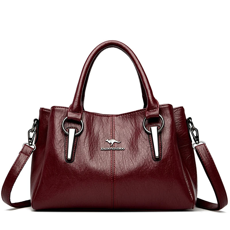 Genuine 3Layers High Quality Soft PU Leather Ladies Shoulder Crossbody Bags for Women  Luxury Handbags  Women  Designer A Main