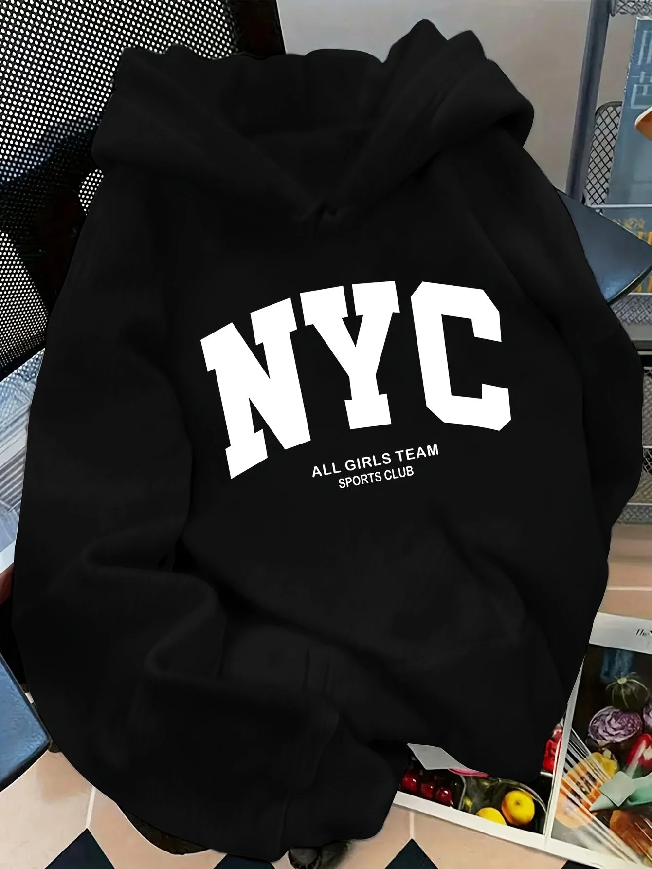 New fall/winter comfortable navy blue New York team hoodie - long sleeve, couples' street style hoodie, casual pullover with poc