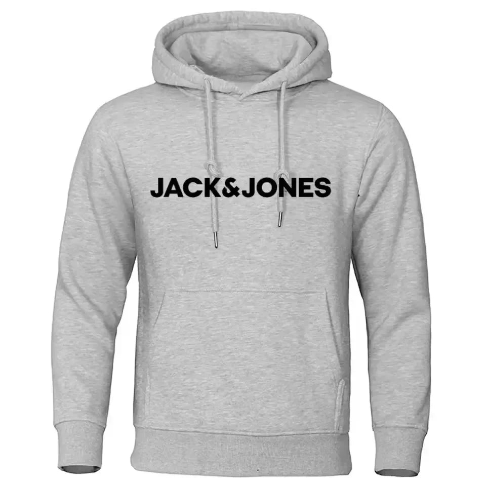 Jack & Jones Men's and Women's Hooded Sweatshirts, Fashionable Loose and Casual, Comfortable Printed Sportswear, Streetwear