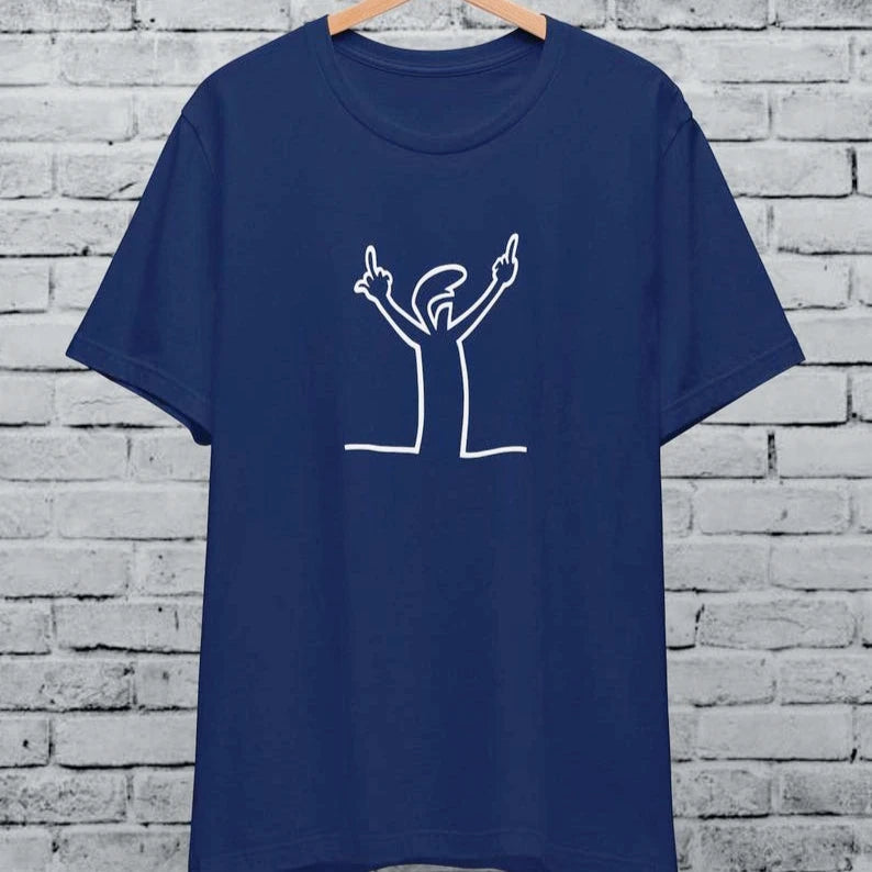 Angry La Linea Unisex T-Shirt for Men Women The Line Osvaldo Vintage Funny Gift 80s Cartoon Summer Casual Comfort Cotton Tees