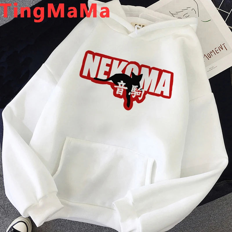 Oya Oya Oya Haikyuu Japanese Anime Hoodies Men Kawaii Cartoon Nekoma Graphic Streetwear Kuroo Volleyball Sweatshirts Male