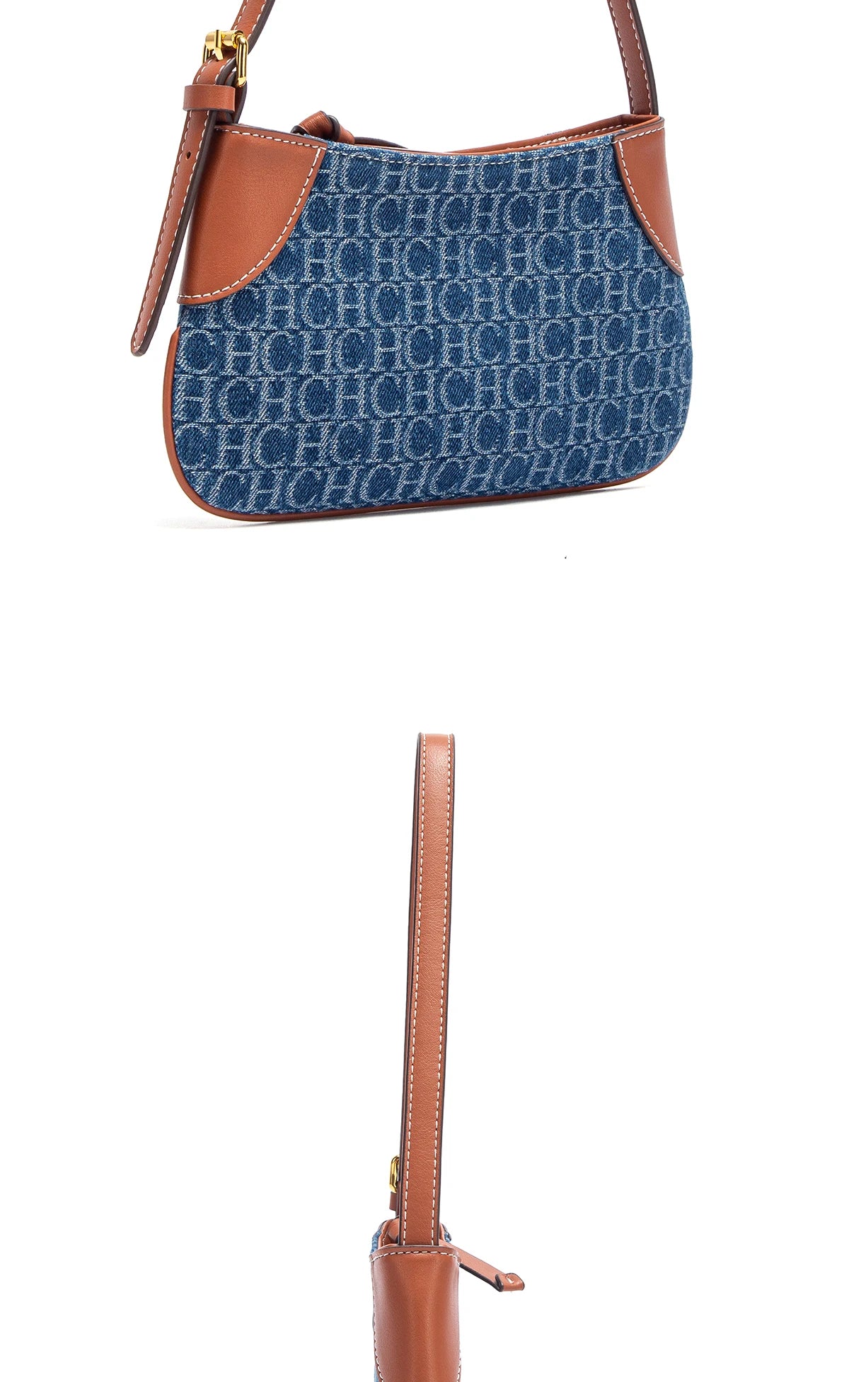 CHCH Women's Handbag 2025 Summer Cowboy Splicing Design Phone Bag Simple Commuter Underarm Bag Wallet