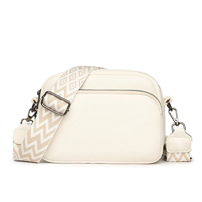 Stylish Crossbody Bag for Women Leather Messenger Bag, Versatile Shoulder Bag with Adjustable Geometric Pattern Design Strap